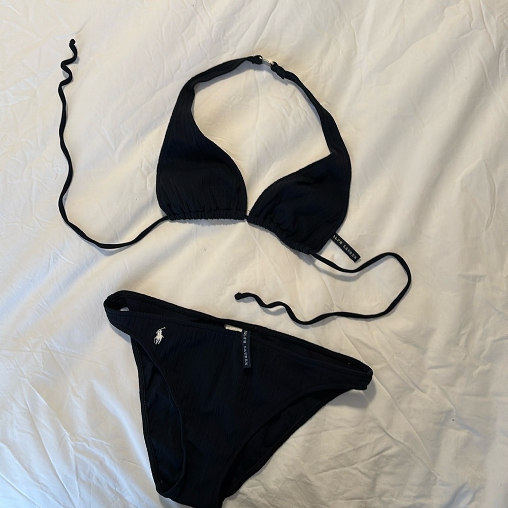 Vintage Navy Ralph Lauren Bikini - XS top / S bottom (cable knit look)